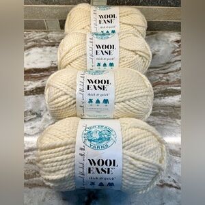 Lion Brand Yarn~Wool-Ease Thick & Quick Bulky Yarn~4 Skeins~Fisherman~New